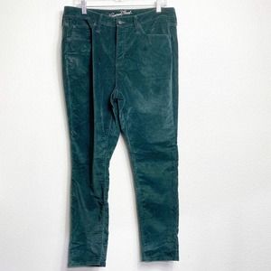 Universal Thread High Rise Skinny Green Velour Pants Trousers Size 14 / 32 R NWT